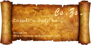 Csipán Zsóka névjegykártya